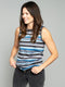 The Tie Back Tank - Black Stripe / Black